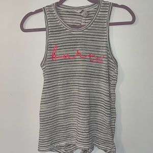 Burn Boot Camp Stripe Muscle Tie Back shirt - small